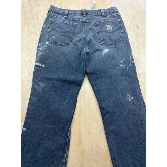 Carhartt Men’s Jeans Distressed 36x28 Workwear Denim Leg Straight - Picture 3 of 6
